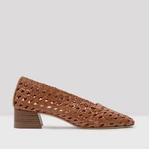 MIISTA  TAISSA BRUNETTE WOVEN LEATHER MID-HEELS